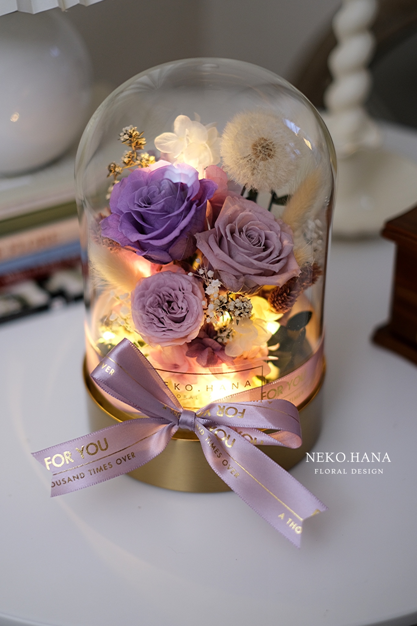 紫色系永生蒲公英花盅