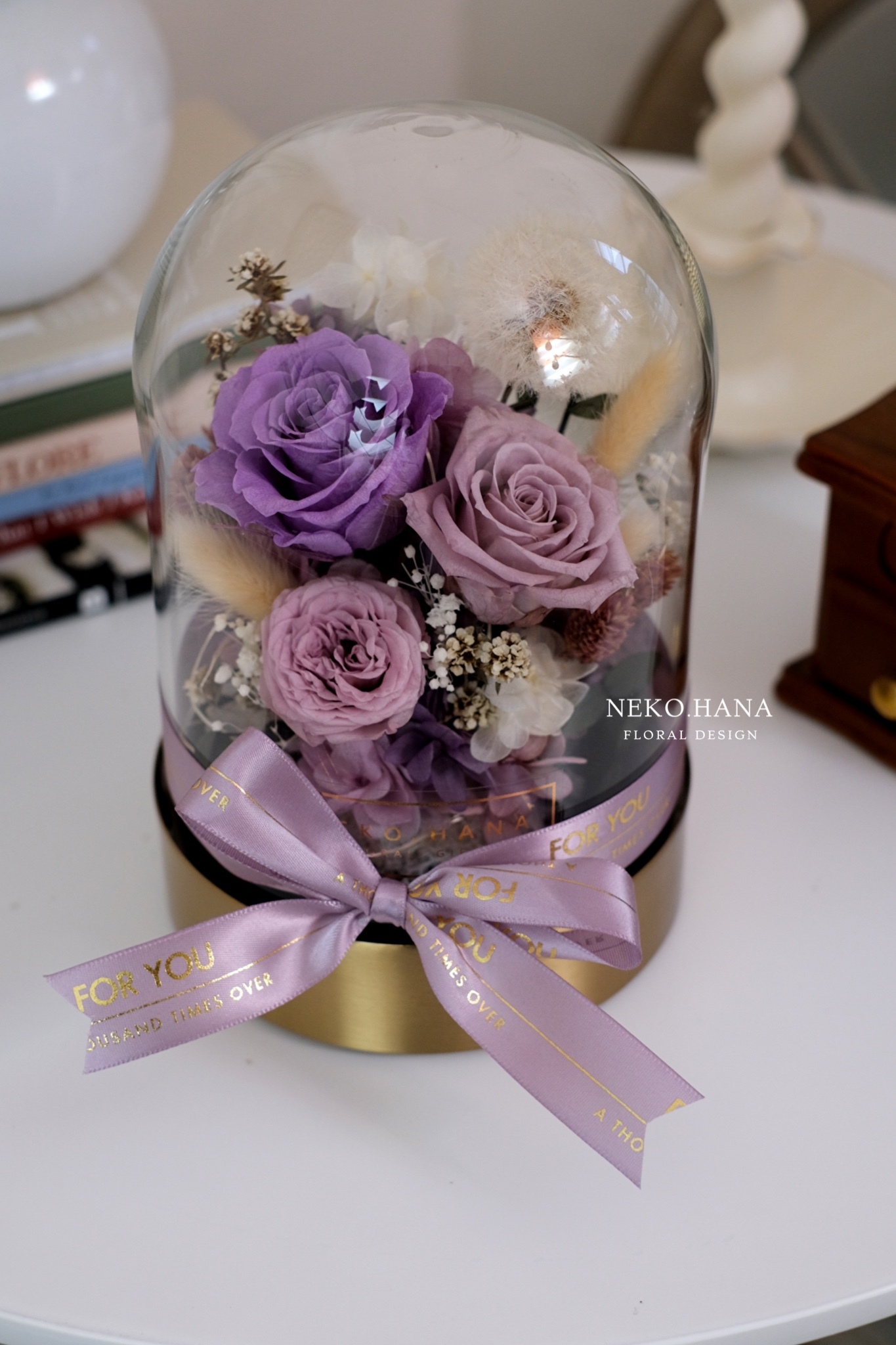 紫色系永生蒲公英花盅