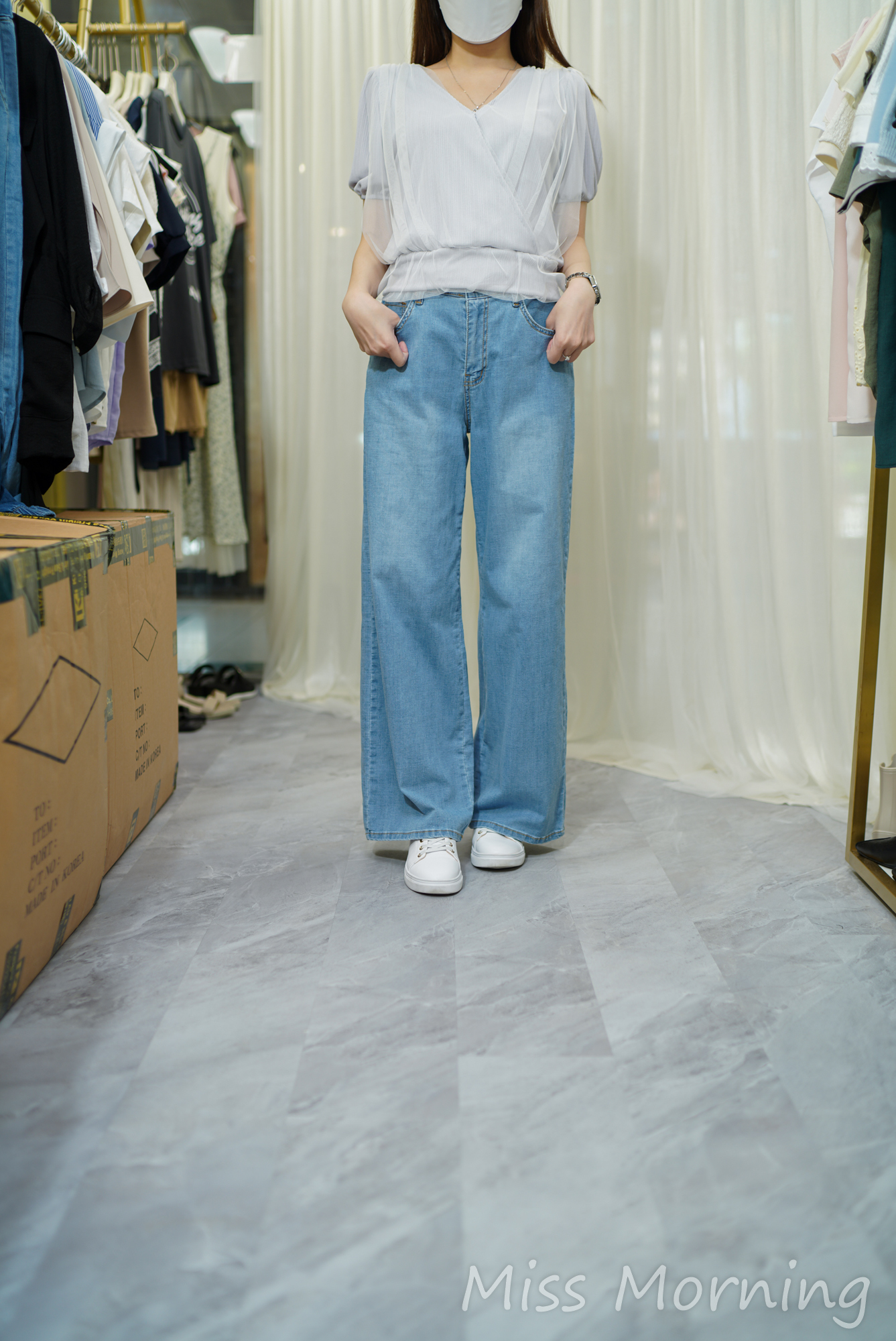 小仙女顯瘦不走光上衣(14042)&薄身長腳冰涼牛仔褲(33780)