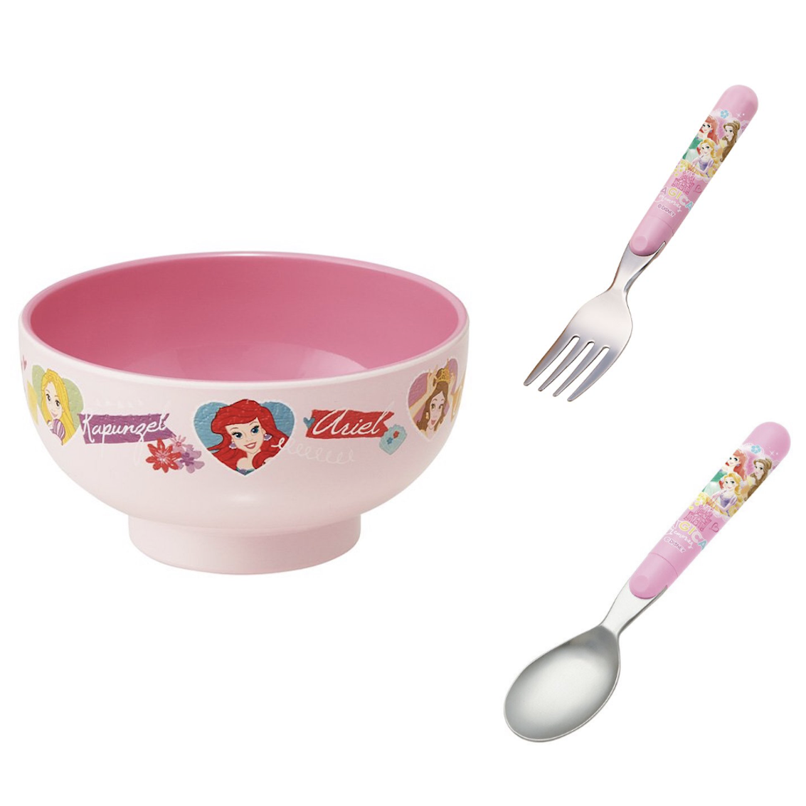 日本製 Skater 幼兒食物碗 + 餐具套裝 - Disney Princess