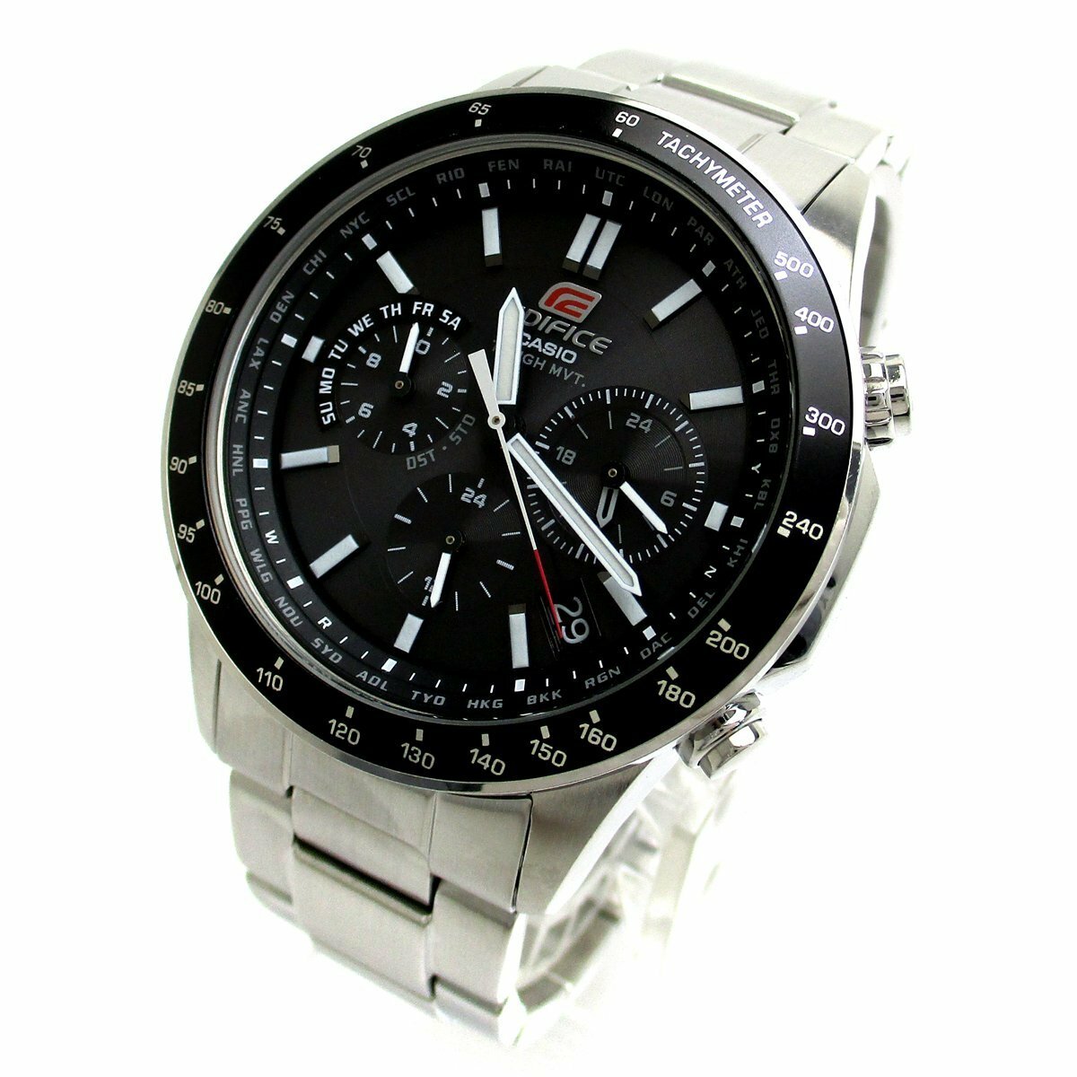 萬年鐘錶- CASIO EDIFICE 系列賽車太陽能電波三眼計時男錶EQW-550D-1A