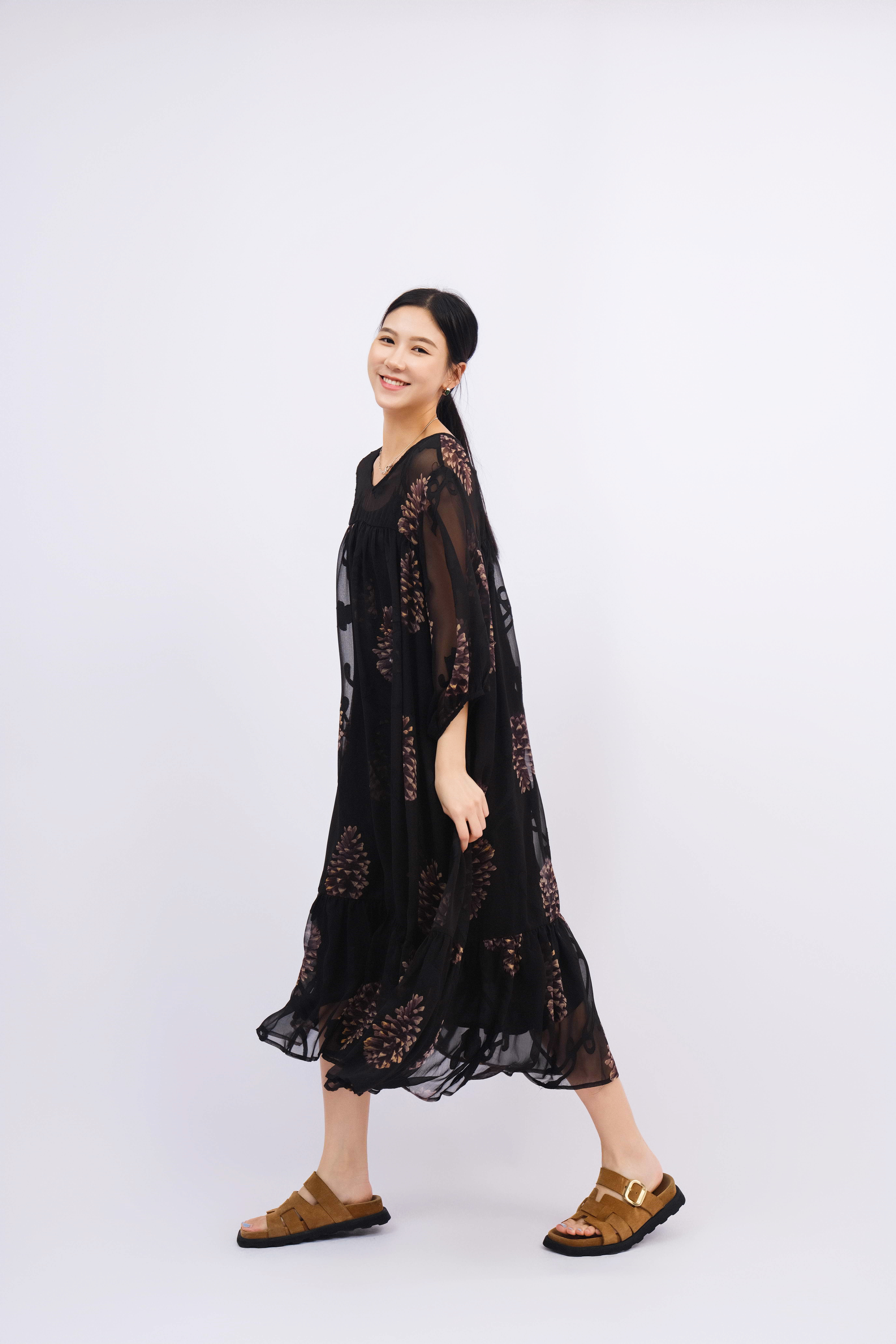 松果花雪紡連身裙（現貨款式）