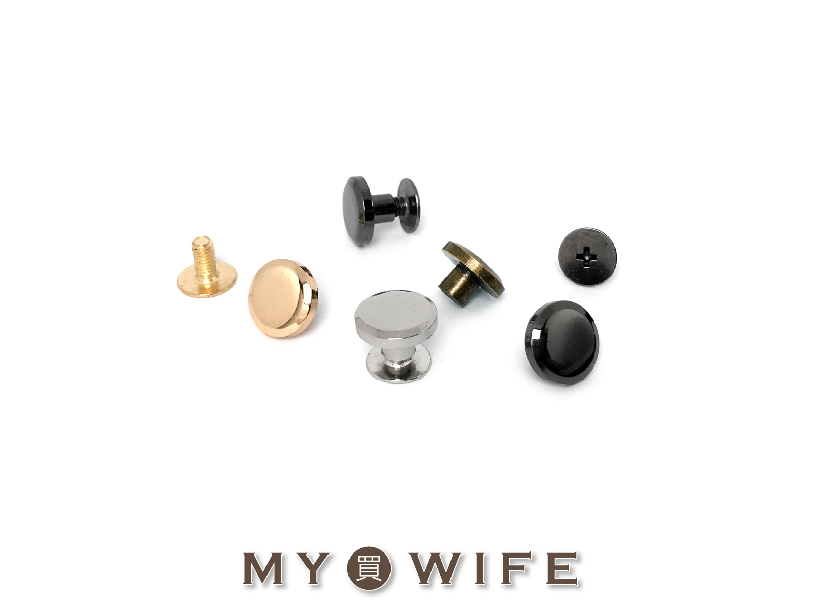 9.5mm合金皮帶螺絲_皮件/菜單/帳本/固定/螺絲_5色(5入)