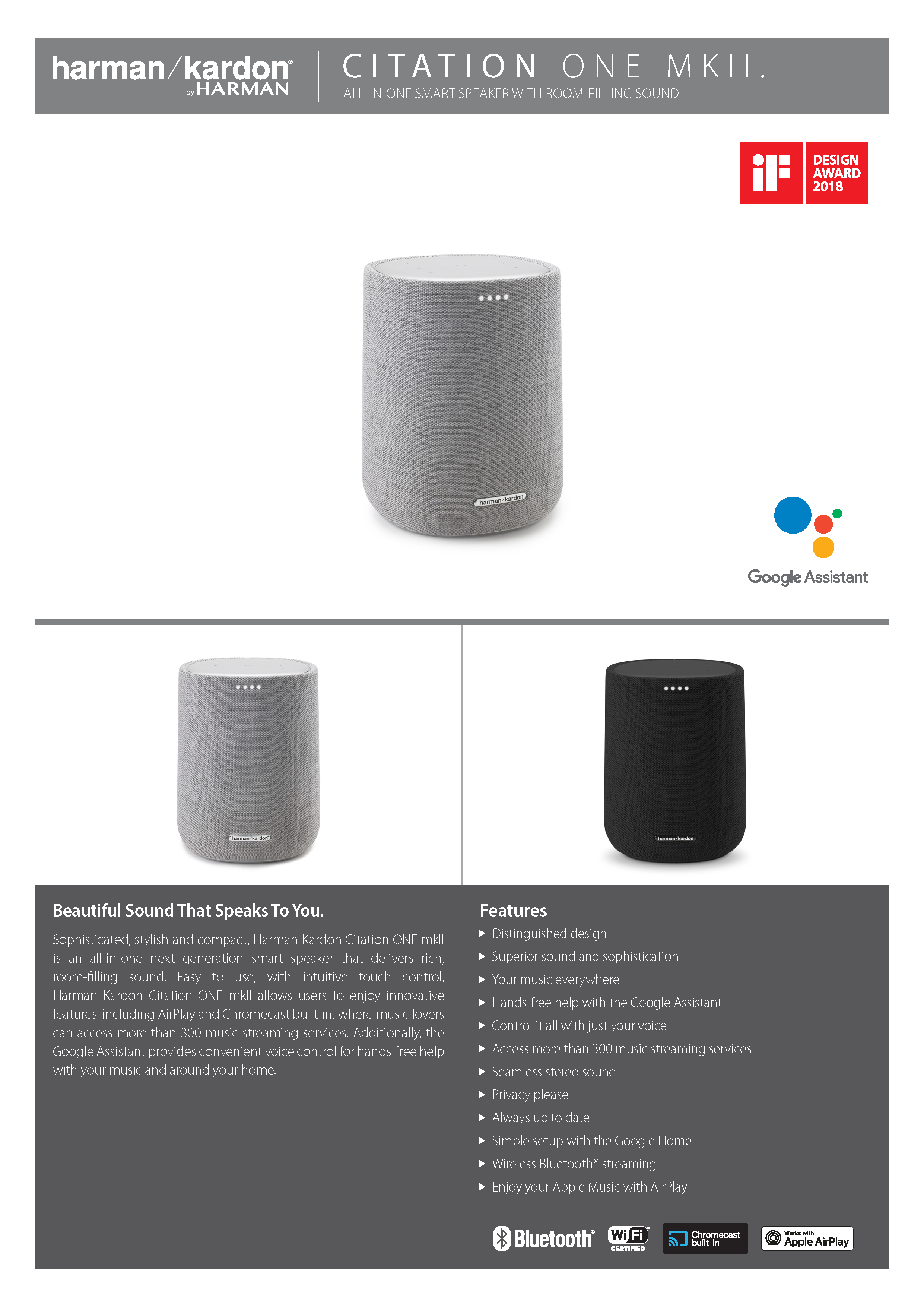 Harman Kardon Citation One MKII General Specifications 1