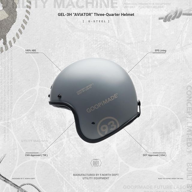 Goopi -GEL-3H AVIATOR 水泥灰/字體