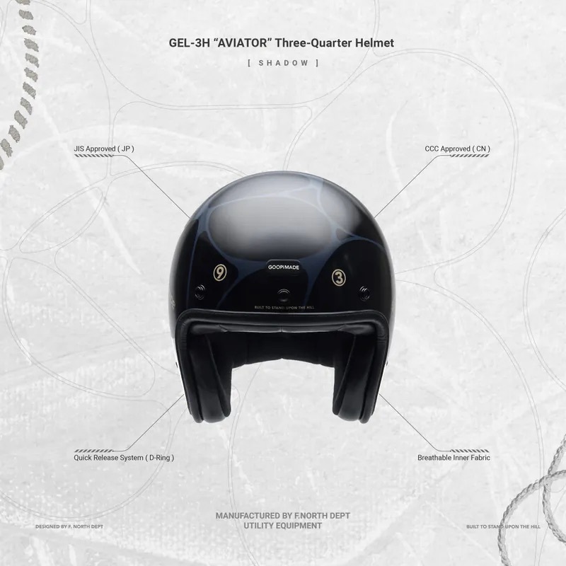 Goopi -GEL-3H AVIATOR 黑色/水波紋