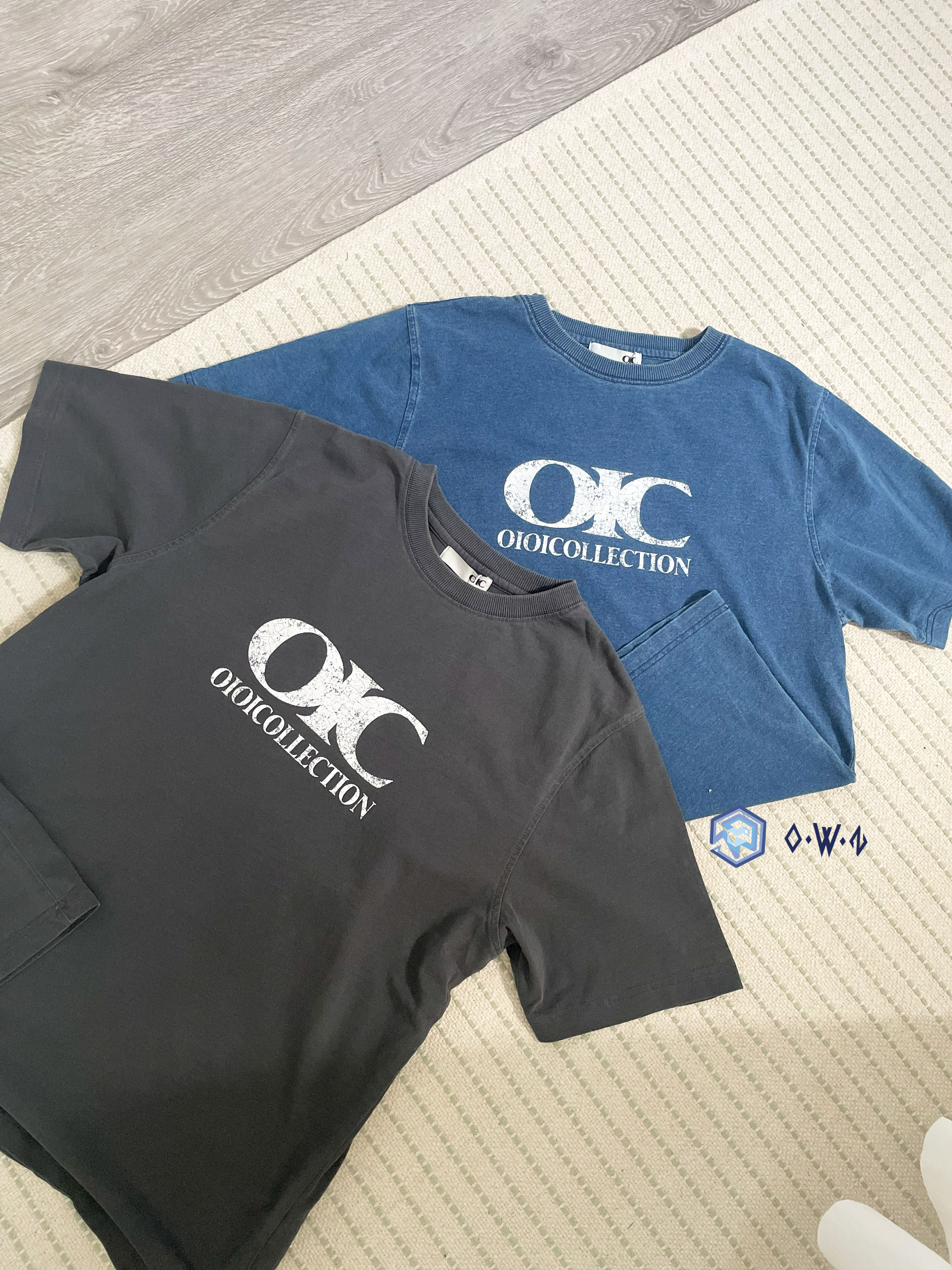 【OWN】OIOICollection 復古 刷白 水洗 Y2K 牛仔 短袖上衣 男女同款 單寧黑 單寧藍