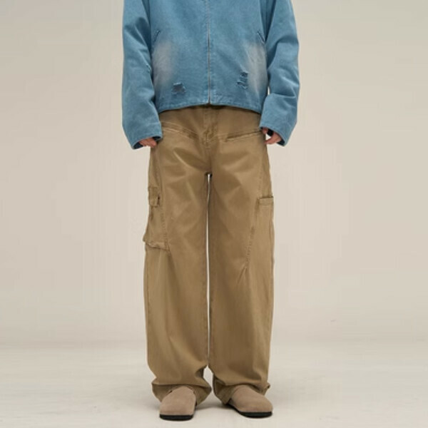 Hot selling overalls with distressed design [khaki color XS-XL, please confirm the delivery size with customer service after placing the order]