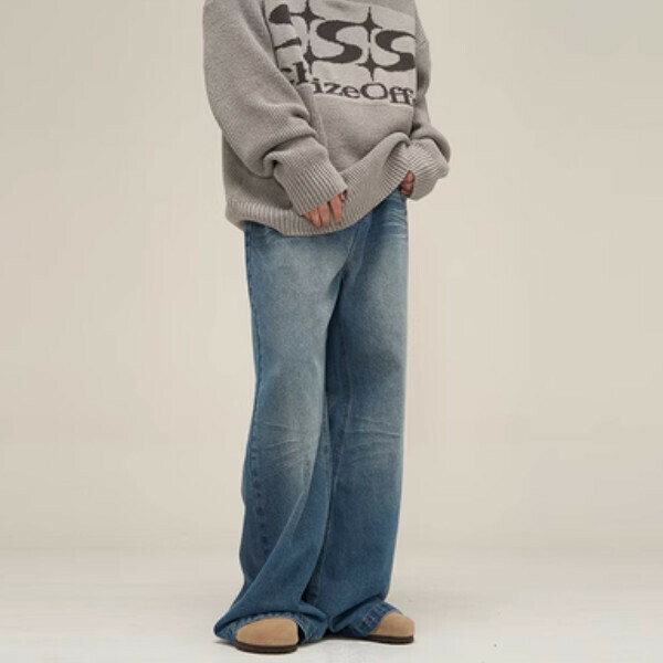 Hot-selling street-friendly loose pants [Blue S-XL sizes, please confirm the delivery size with customer service after placing the order]