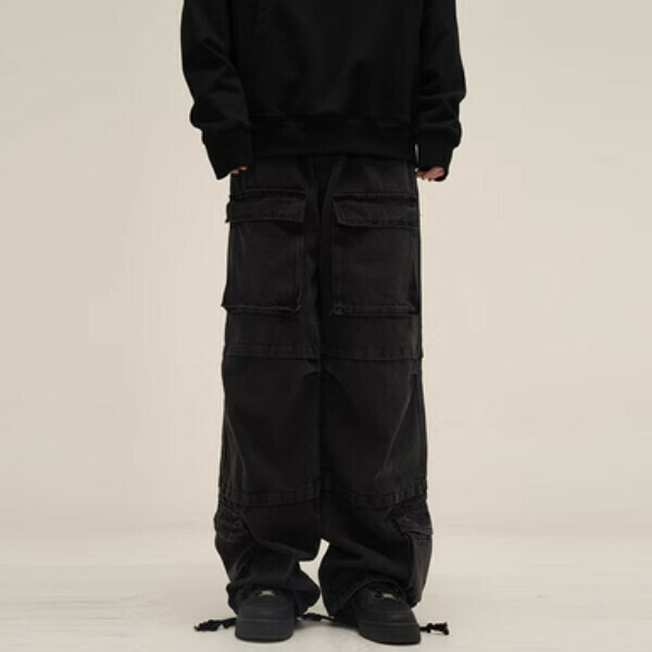 Hot selling multi-pocket overalls [Black sizes S-XL, please confirm the delivery size with customer service after placing the order]