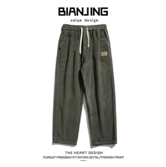 Popular nine-point sweatpants [green] (size: S-3XL) (please contact customer service to confirm the delivery size after placing the order)