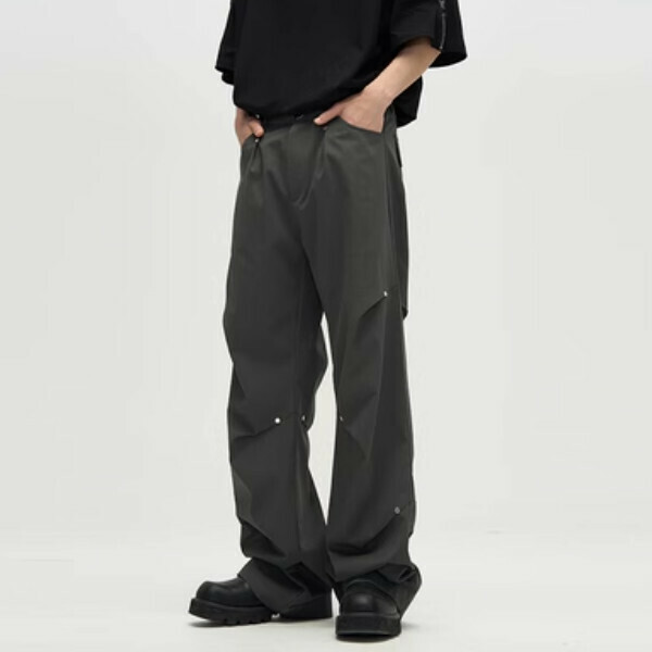 The most popular pair of handsome and drapey couple's trousers [Dark gray S-2XL size, please confirm the delivery size with customer service after placing the order]
