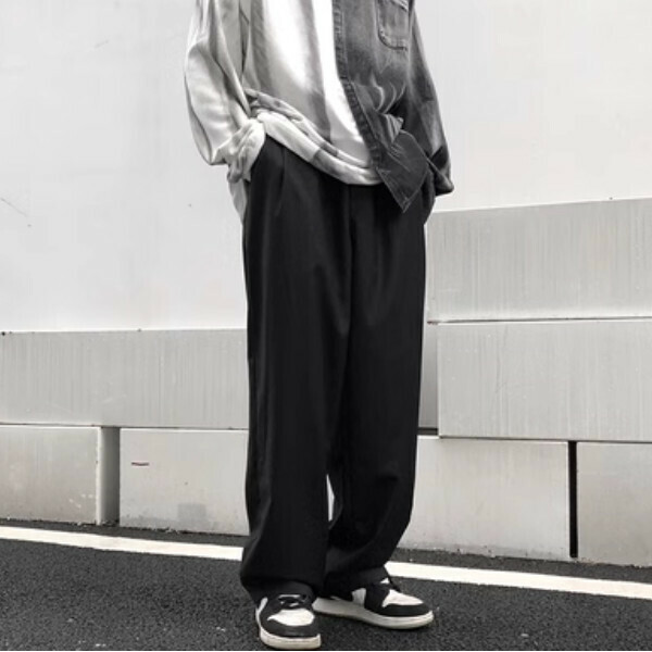 Popular straight-leg loose-fitting suit pants [Black S-XL sizes, please confirm the delivery size with customer service after placing the order]