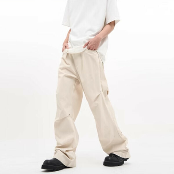 The most popular pair of handsome and drapey trousers for couples [Apricot color S-2XL, please confirm the delivery size with customer service after placing the order]