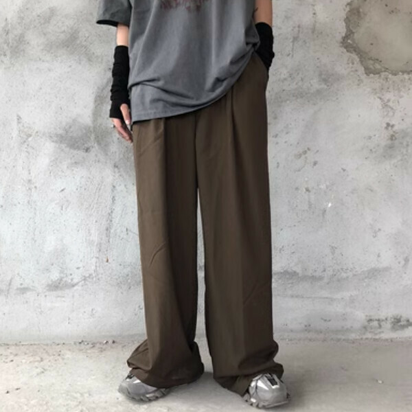 Popular dark style lazy style versatile trousers [olive color S-XL, please confirm the delivery size with customer service after placing the order]