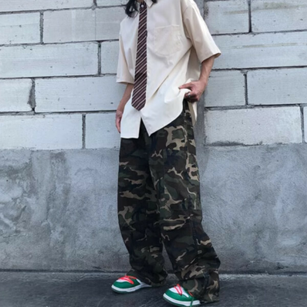 Popular retro camouflage overalls [camouflage green S-2XL size, confirm the delivery size with customer service after placing the order]