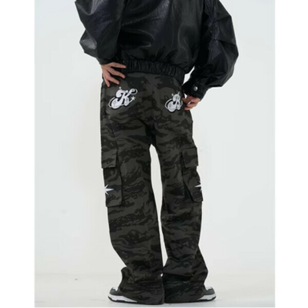 Popular camouflage men's vibe style overalls [Black M-XL sizes, confirm the delivery size with customer service after placing the order]