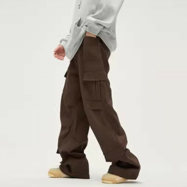 爆款休閒高街情侶工裝褲【深棕色S-2XL碼，下單後與客服確認發貨尺碼】