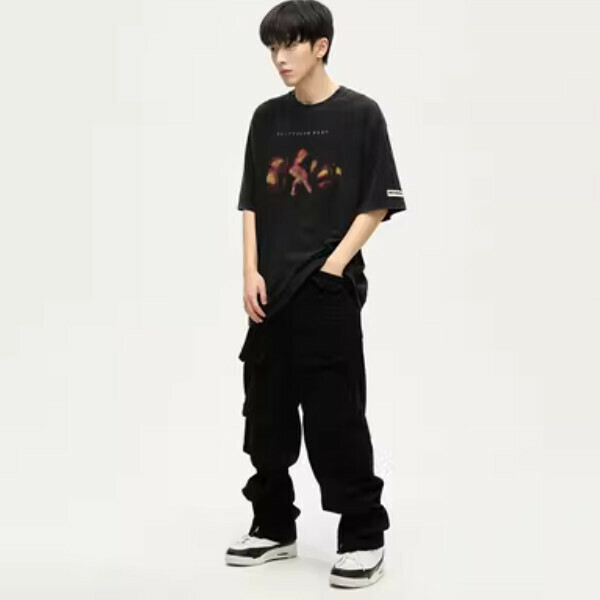 爆款多口袋伐木工裝褲【黑色S-2XL碼，下單後與客服確認發貨尺碼】