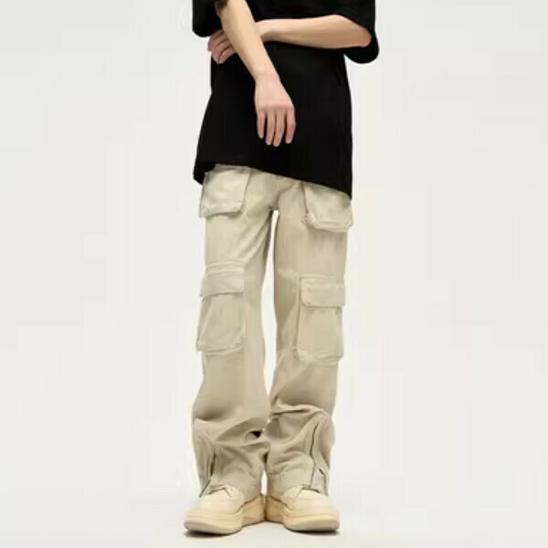 爆款多口袋伐木工裝褲【杏色S-2XL碼，下單後與客服確認發貨尺碼】