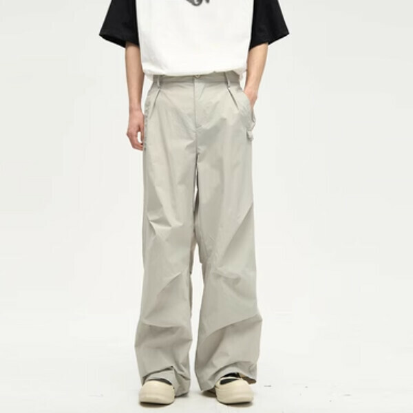 爆款休閒寬鬆長褲【灰白色S-XL碼，下單後與客服確認發貨尺碼】
