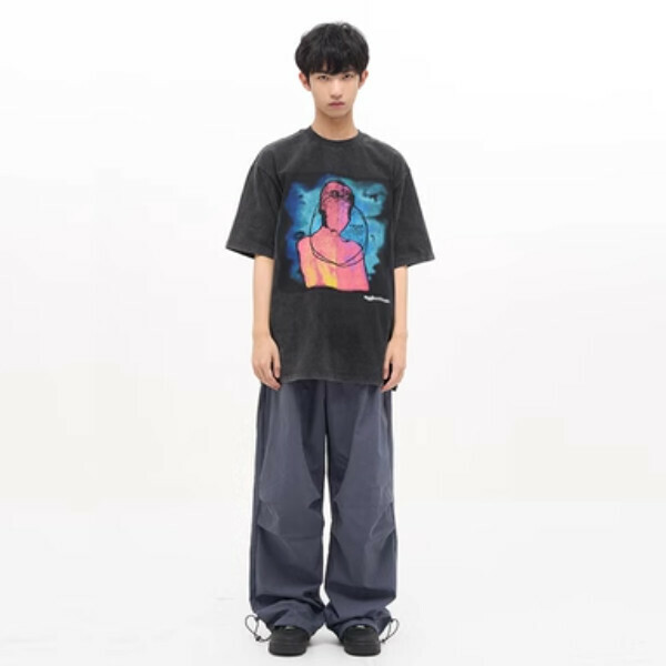 爆款復古傘兵寬鬆工裝褲【霧霾灰XS-XL碼，下單後與客服確認發貨尺碼】