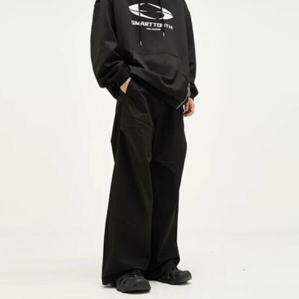 爆款復古休閒高街痞帥長褲【黑色S-2XL碼，下單後與客服確認發貨尺碼】