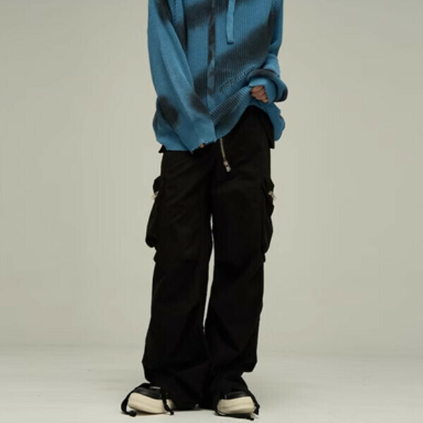 爆款復古工装褲【黑色S-XL碼，下單後與客服確認發貨尺碼】