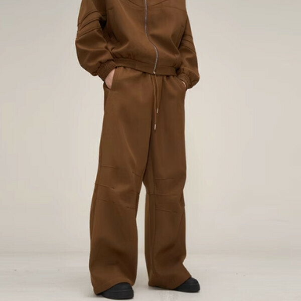 爆款炸街休閒慵懶風運動服【深棕色褲子M-XL碼，下單後與客服確認發貨尺碼】