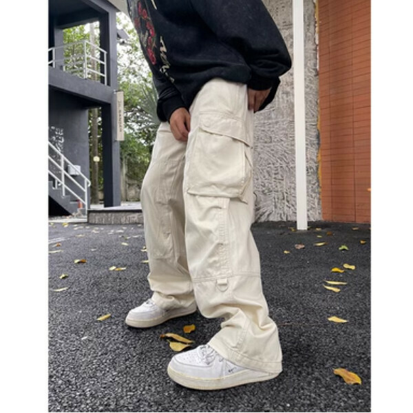 爆款西海岸工装褲【杏色S-2XL碼，下單後與客服確認發貨尺碼】 