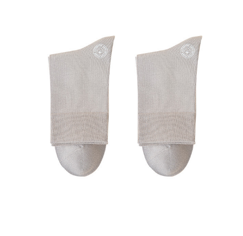 Popular style (pack of 3 pairs) men's solid color cotton mid-calf socks (silver gray) (one size fits all)