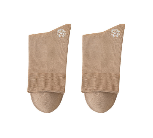 Popular style (pack of 3 pairs) men's solid color cotton mid-calf socks (gray card) (one size fits all)