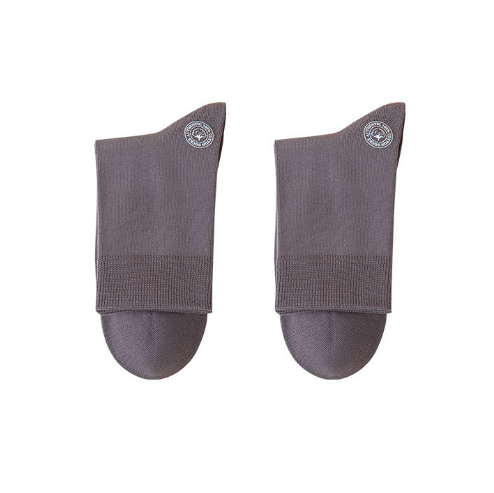 Popular style (pack of 3 pairs) men's solid color cotton mid-calf socks (dark gray) (one size fits all)