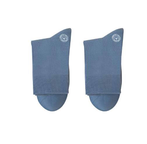 Popular style (pack of 3 pairs) men's solid color cotton mid-calf socks (dark blue) (one size fits all)
