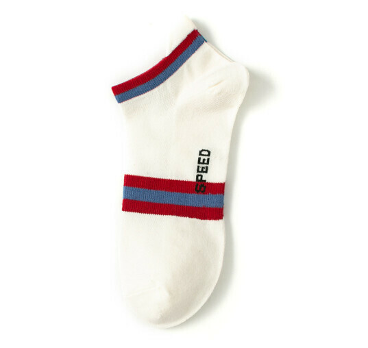 Popular spring and summer thin trendy men's low-cut sports socks, cotton socks, boat socks [white] [one size fits all]