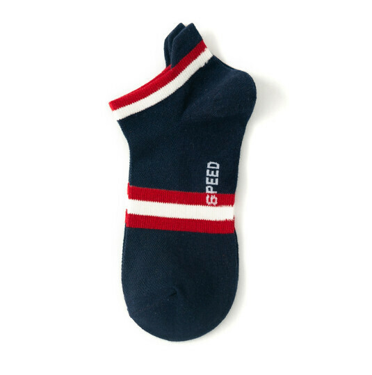 Popular spring and summer thin trendy men's low-cut sports socks, cotton socks, boat socks [Navy Blue] [One size fits all]