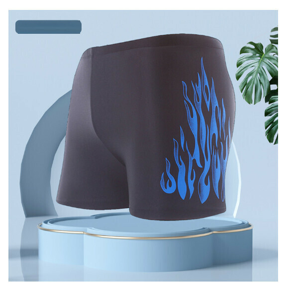 Hot style adult boxer loose and conservative swimming trunks [2XL-4XL size] [505-1 blue] (contact customer service after placing the order to confirm the delivery size)