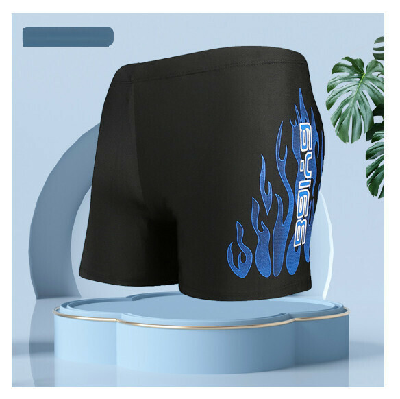 Hot style adult boxer loose and conservative swimming trunks [2XL-4XL size] [505-2 blue] (contact customer service after placing the order to confirm the delivery size)