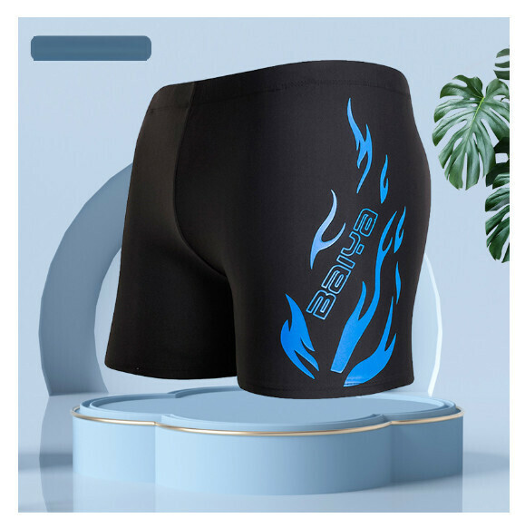 Hot style adult boxer loose and conservative swimming trunks [2XL-4XL size] [505-3 blue] (contact customer service after placing the order to confirm the delivery size)