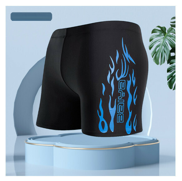 Hot style adult boxer loose and conservative swimming trunks [2XL-4XL size] [505-4 blue] (contact customer service after placing the order to confirm the delivery size)