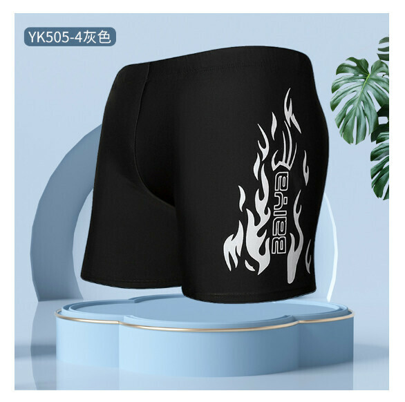 Hot style adult boxer loose and conservative swimming trunks [2XL-4XL size] [505-4 gray] (contact customer service after placing the order to confirm the delivery size)
