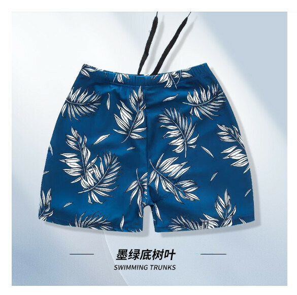 Hot style adult boxer loose and conservative swimming trunks [XL-3XL size] [Dark green leaves (YK48885-13)] (contact customer service after placing the order to confirm the delivery size)