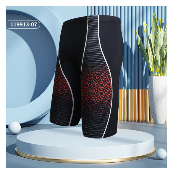 Popular five-cent boxer swimming trunks [XL-3XL size] [07 red pattern] (contact customer service after placing the order to confirm the delivery size)