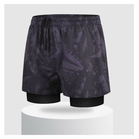 Popular sports double-layer swimming trunks [2XL-3XL size] [color 3] (contact customer service after placing the order to confirm the delivery size)