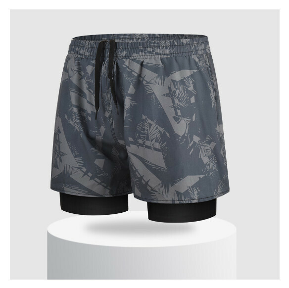 Popular sports double-layer swimming trunks [2XL-3XL size] [color 4] (contact customer service after placing the order to confirm the delivery size)