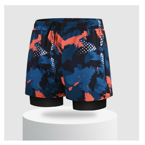 Popular sports double-layer swimming trunks [2XL-3XL size] [color No. 5] (contact customer service after placing the order to confirm the delivery size)