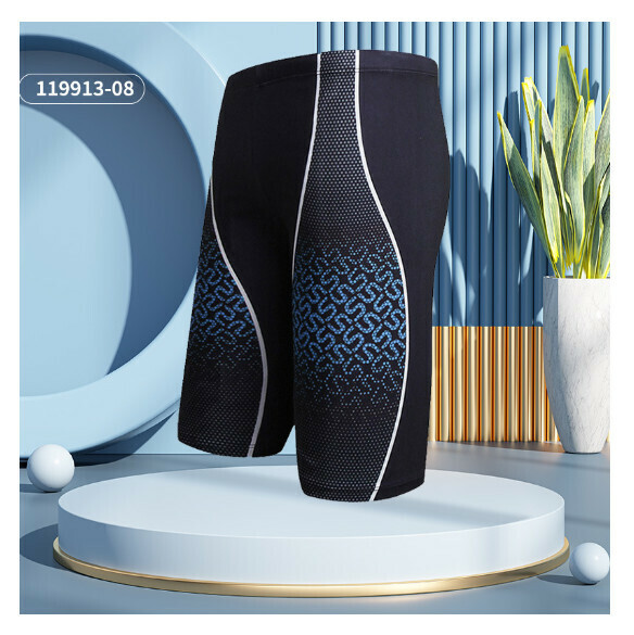 Popular five-cent boxer swimming trunks [XL-3XL size] [08 blue pattern] (contact customer service after placing the order to confirm the delivery size)