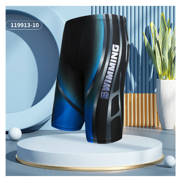 Popular five-cent boxer swimming trunks [XL-3XL sizes] [10 silver-blue gradient] (contact customer service after placing the order to confirm the delivery size)