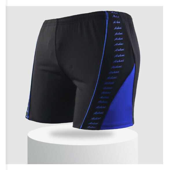 Popular adult boxer swimming trunks [L-2XL size] [black bottom and dark blue] (contact customer service after placing the order to confirm the delivery size)