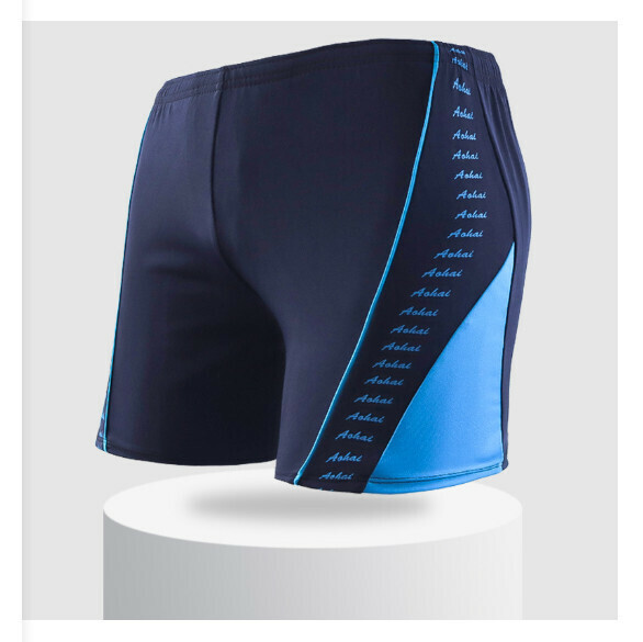Popular adult boxer swimming trunks [L-2XL size] [blue base and lake blue] (contact customer service after placing the order to confirm the delivery size)